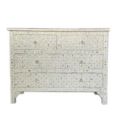Mother Of Pearl Inlay 4 Drawer Star Chest White