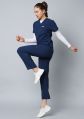 Knya Ecoflex Navy Blue Womens 5-Pocket Active Scrub Suit