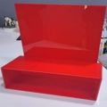 Polished Rectangular Plain red acrylic box