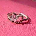 Light Pink Amethyst Gemstone Silver Ring