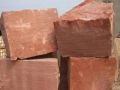 Solid Non Polished Rectangular Square Red sandstone blocks