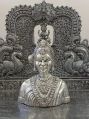 Polished silver parvati ji statue