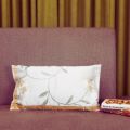Gold Flower Printed Dupion Cushion Cover