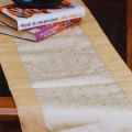 Jacquard Poly Silk with Cotton Lining Golden jacquard poly silk table runner