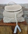 Woven ladies crochet backpack bags