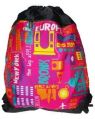 Polyester Multicolor Abstract drawstring bags