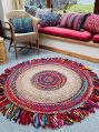 multi color cotton wire jute rug