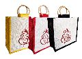 Personalized Jute Bags for Weddings 3-Pack Black, Red, and Yellow Color Combination