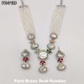 ALL COLOURS New Polished Beaded Work pure brass real kundan beaded necklace set