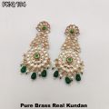 pure brass real kundan earrings