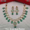 Real Kundan Pure Brass Necklace Set