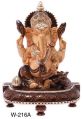 Polished Wooden Ganesha Statue