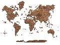 3D Wooden World Map Ebony