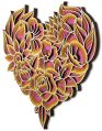 Pine MDF flower heart multi layer mandala
