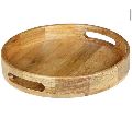 wooden round serving tray