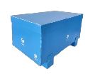 Blue rectangular polypropylene container