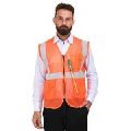 Polyester Orange Safety Reflective Vest Jacket,