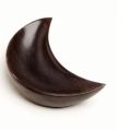 Plain Brown Round moon shaped wooden bowl