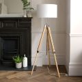 Woodn Floor Lamp With Adjustable Tripod