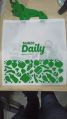 White Polyester printed cloth grocery carry bag