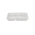 500 Pieces Biodegradable Rectangular 5 Compartment Tray - Natural Disposable