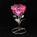 Metal Silver and Pink rose candle stand