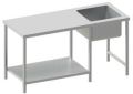 Stainless Steel Silver Polished single work table sink unit
