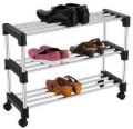ABS with Stainless Steel Multipurpose Shoe Rack