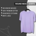Kids Lavender Cotton Round Neck T-Shirt