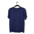 Mens Dark Blue Cotton Round Neck T-Shirt