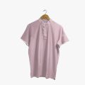 Mens Pink Tencel Chinese Collar T-Shirt