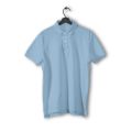 Mens Sky Blue Cotton Polo T-Shirt