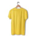 Mens Yellow Cotton Round Neck T-Shirt