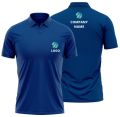 Collar Neck Blue Half Sleeves Printed mens corporate polo tshirt