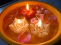 Paraffin Wax Flower Multicolor decorative floating candles
