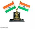 swatric Indian Flag for Car Dashboard in satyamev jayte black arlic