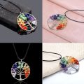 Gemstone Tree Shape Multicolor natural stone tree of life pendant
