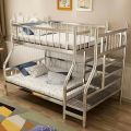 Polished Square Silver steel bunk bed