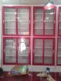 Metal Wooden Glass Red book display rack