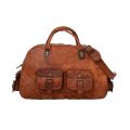 Vintage Brown Leather Handmade Duffle Bag