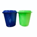 Round Blue Green Plain 10 kg plastic compost bin