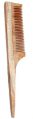 Brown neem wood rat tail handle comb