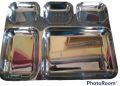 Stainless Steel 5 in 1 Compartment Dinner Plate