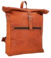 Leather Zip Pocket Backpack Bags