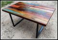 Polished Rectangular Round Square Wooden Top Iron Table