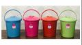 Round Mulit Colour 11 litre plain lid plastic dustbin