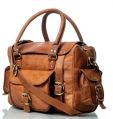 Brown Polished ladies vintage leather handbag