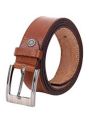 Plain mens brown leather belt