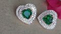 MS Jewellers Polished Green Heart Heart silver semiprecious gemstone jewellery