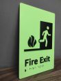 Auto Glow Acrylic fire exit braille signage